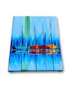 Ver imagem 4 de Mini Quadro Decorativo de Barcos Pintados a Mão em Acrílico Medindo 30x25cm