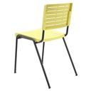 Ver imagem 2 de Kit 04 Cadeiras Empilhável Fixa Escritório Multiuso Base Preta Kimi P03 Amarelo - Lyam Decor