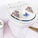 Ver imagem 2 de Assento Sanitário Tampa de Vaso Convencional Oval Branco Decorado com Borboleta - Borboleta Azul