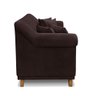 Sofá 3 Lugares Pé de Madeira Julieta 220 Cm Suede Café S04 - D'rossi - 4