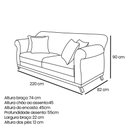 Ver imagem 7 de Sofá 3 Lugares Pé de Madeira Julieta 220 Cm Suede Café S04 - D'rossi