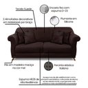 Ver imagem 5 de Sofá 3 Lugares Pé de Madeira Julieta 220 Cm Suede Café S04 - D'rossi