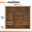 Ver imagem 4 de Guarda Roupas Casal Ripado com Espelho 2 Portas de Correr 4 Gavetas Trianon Madeirado Zanzini