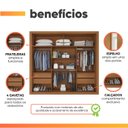 Ver imagem 5 de Guarda Roupas Casal Ripado com Espelho 2 Portas de Correr 4 Gavetas Trianon Madeirado Zanzini