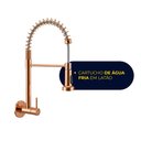 Ver imagem 3 de Torneira de Parede Cozinha Gourmet Pulverizador Flexível Aço Inox 304 Rose Gold Cromada Brinovar