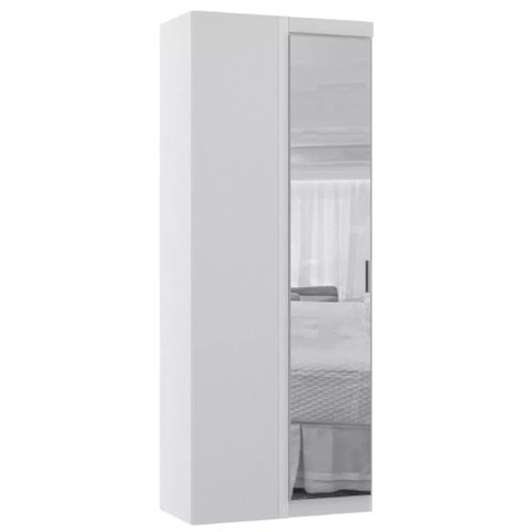Guarda-roupa Canto Reto Modulado com Espelho 1 Porta Alpes Luciane