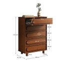 Ver imagem 3 de Cômoda Vertical Madeira 5 Gavetas Organizadora Alta 80 cm Castanho Dakin