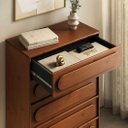 Ver imagem 4 de Cômoda Vertical Madeira 5 Gavetas Organizadora Alta 80 cm Castanho Dakin