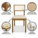 Ver imagem 3 de Cadeira de Jantar e Living Millie com Tela Natural Estofada Bouclê - Desk Design