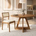 Ver imagem 2 de Cadeira de Jantar e Living Millie com Tela Natural Estofada Bouclê - Desk Design