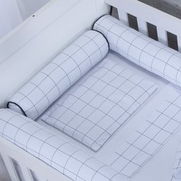 Jogo de Lençol Mini Cama 3 Peças 100% Algodão Montessoriano Moderninhos:grid - 3