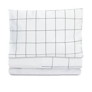 Jogo de Lençol Mini Cama 3 Peças 100% Algodão Montessoriano Moderninhos:grid