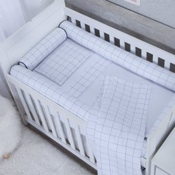 Jogo de Lençol Mini Cama 3 Peças 100% Algodão Montessoriano Moderninhos:grid - 2