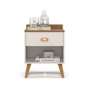 Ver imagem 6 de Mesa de Cabeceira Pérola New com Pés Estilo Retrô e Puxador Moderno para Quarto com 1 Gaveta - Br -