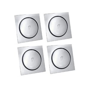 Kit Ralo Com Quatro Unid. Para Banheiro Inox Click 15x15 Cm