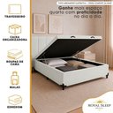 Ver imagem 5 de Cama Box com Baú Casal Royal Sleep Tecido Sintético Branco