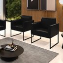 Ver imagem 2 de Kit 2 Poltronas Base Industrial Preto Marisa Corano Preto D03 - D'Rossi