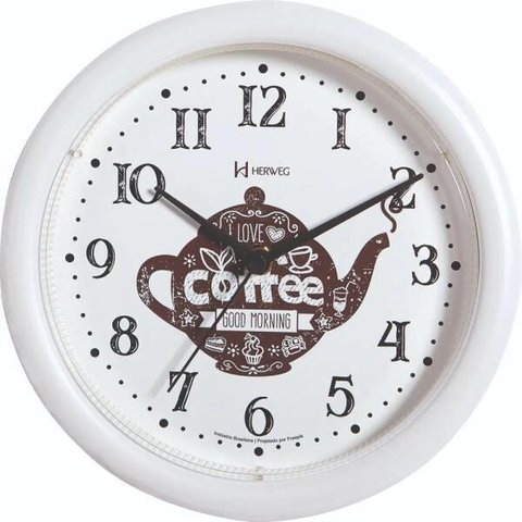 Relógio Parede 22cm Silencioso Branco Cozinha Herweg 660061s