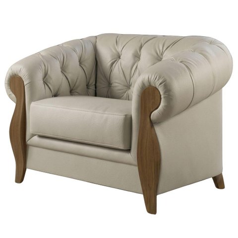 Poltrona Decorativa Capitone Milano Pes Madeira Courino Tcs 725 Moll