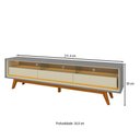 Ver imagem 2 de Rack para Tv até 85 Polegadas Requinte 3 Gavetas 100% Mdf com Pés e Led Cinza/off White - Gelius