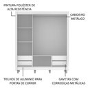 Ver imagem 6 de Guarda-roupa Casal Madesa Lyon Plus 3 Portas de Correr com Espelhos 4 Gavetas com Pés