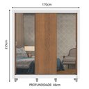 Ver imagem 4 de Guarda-roupa Casal Madesa Lyon Plus 3 Portas de Correr com Espelhos 4 Gavetas com Pés