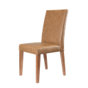 Ver imagem 2 de Cadeira Sabrina Base Fixa de Madeira Maciça com Puxador e Metalassê Courino Lá Paz