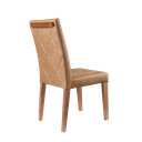 Ver imagem 3 de Cadeira Sabrina Base Fixa de Madeira Maciça com Puxador e Metalassê Courino Lá Paz