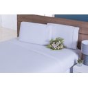Ver imagem 1 de Jogo Lençol 3 Peças Cama Viúva 2,00mx1,10mx32cm 100% Algodão 200 Fios Ponto Palito Branco