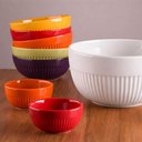 Ver imagem 7 de Conjunto Tigela Grande 2990ml e Bowl 630ml Branco Canelado Assar e Servir Germer Cozinha