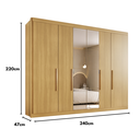 Ver imagem 7 de Guarda-Roupa Casal Valencia 6 Portas 6 Gavetas com Espelho