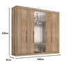 Guarda Roupa Casal Valencia 6 Portas 6 Gav C/ Esp Teka Madrid - 5