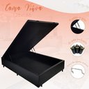 Ver imagem 3 de Cama Viuva Box Baú 128x188 - Corino - Preto
