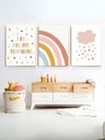 Ver imagem 1 de Kit 3 Quadros Decorativos Infantil Arco Iris No1