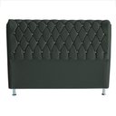 Ver imagem 1 de Cabeceira de Cama Box Londres Casal Queen 160 Cm Suede Botão de Strass Grafite do Lar Móveis e