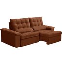 Ver imagem 1 de Sofá Retrátil Reclinável para Sala 3 Lugares 250cm Maresi F04 Veludo Terracota - Lyam Decor