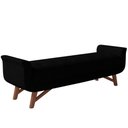 Ver imagem 1 de Puff Recamier Decorativo com Pés em Madeira 195cm Itália Bouclê Preto