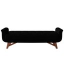 Ver imagem 4 de Puff Recamier Decorativo com Pés em Madeira 195cm Itália Bouclê Preto