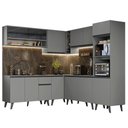 Ver imagem 3 de Armário de Cozinha Completa de Canto 445cm Cinza Nice Madesa 01
