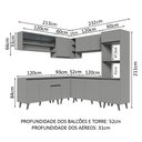 Ver imagem 4 de Armário de Cozinha Completa de Canto 445cm Cinza Nice Madesa 01