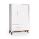 Ver imagem 1 de Guarda Roupa Infantil 3 Portas e 2 Gavetas Branco Classic Madeira