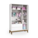 Ver imagem 3 de Guarda Roupa Infantil 3 Portas e 2 Gavetas Branco Classic Madeira