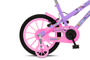 Ver imagem 3 de Bicicleta Aurora Fest, Aro 16, com Freios V-brake, com Rodas de Apoio, Capa Corrente e Cestinha Lilá