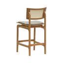 Ver imagem 3 de Banqueta Alta Bistrô Apollo Encosto Telinha Natural e Assento Anatômico - Natural Estofado Linho Beg