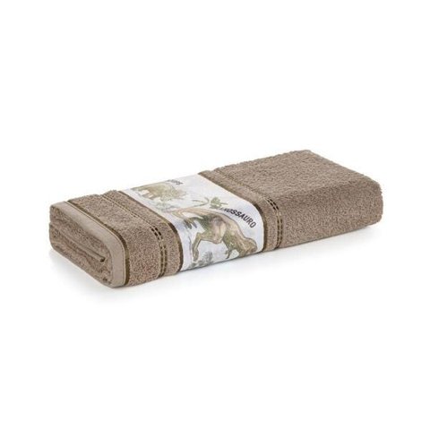 Toalha de Banho Infantil Fio Cardado Karsten Dinossauros Taupe
