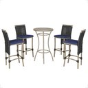 Ver imagem 1 de Mesa Bistrô e 4 Banquetas Roma Fendi Corda Náutica Estofado 10 Trama Original