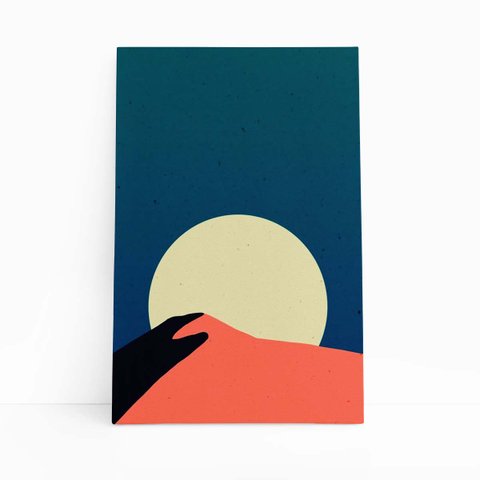 Noite Montanhas Abstrato Minimalista Quadro Canvas 100x70cm