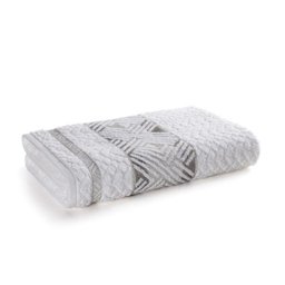 Toalha Banhão Karsten Fio Penteado Norman Branco/Cinza - 2