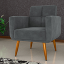Ver imagem 1 de Poltrona Decorativa Itaqui Veludo Cinza