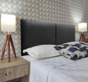 Ver imagem 2 de Cabeceira Módulos Cama Box Almofadada Luxo Corino Rbl:casal Painel/preto